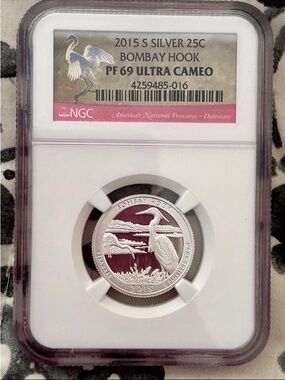 NGC 2015 Bombay Hook Silver 25C Proof Coin - Silver